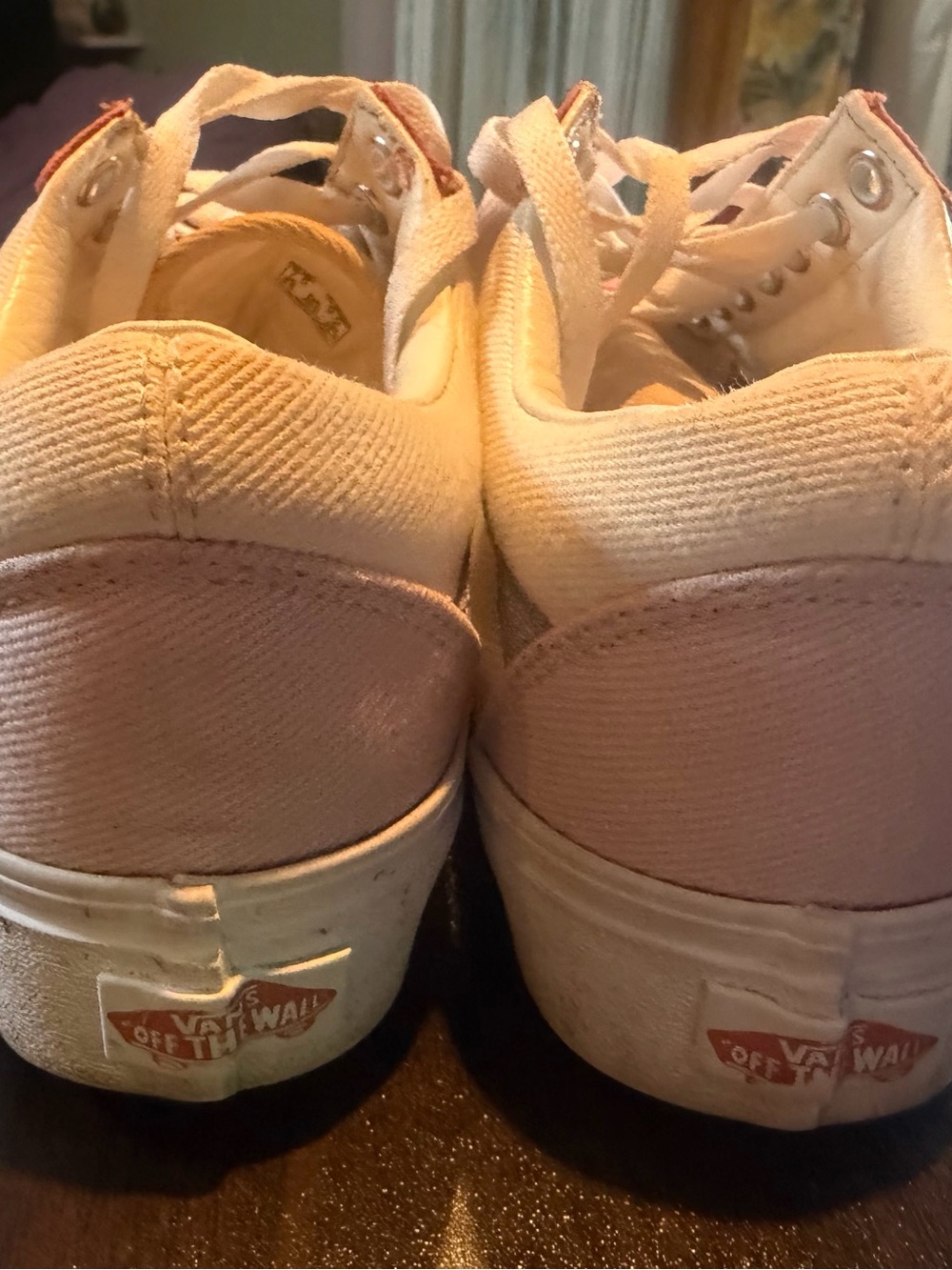 Vans Two-Tone Canvas Sneakers in Coral and Cream - Picture 2 of 6